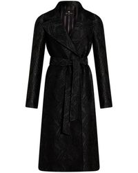 Etro - Chenille Jacquard Coat With Belt - Lyst