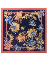 Etro - Silk Twill Scarf With Floral Motif - Lyst