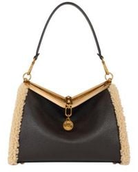 Etro - Medium Leather Vela Bag With Shearling Details - Lyst