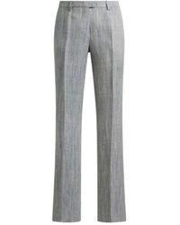 Etro - Linen-Blend Trousers - Lyst