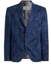 Etro - Single-Breasted Cotton Jacquard Jacket With Floral Motif - Lyst