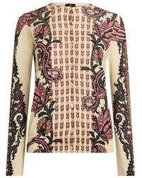 Etro - Silk And Cashmere Cardigan With Floral Paisley Motif - Lyst
