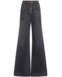 Etro - Flared Jeans With Pegaso Buttons - Lyst