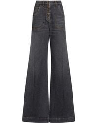Etro - Jean Flare Avec Boutons Pegaso, Femme, Taille - Lyst