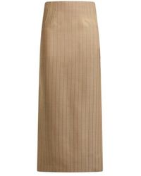 Etro - Wool Jacquard Midi Skirt With Striped Pattern - Lyst