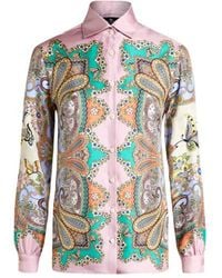 Etro - Hemd Aus Seide Mit Paisleymuster, Damen, Größe - Lyst