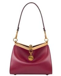 Etro - Small Leather Vela Bag With Elaphe Snakeskin Handle - Lyst