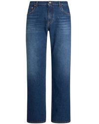 Etro - Straight-Leg Jeans With Pegaso - Lyst