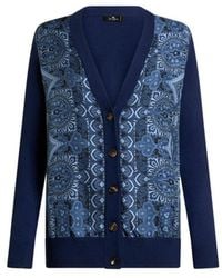 Etro - Wool-Blend Printed Cardigan - Lyst