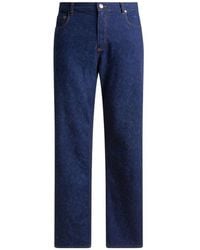 Etro - Straight-Leg Jacquard Denim Jeans With Floral Paisley Motif - Lyst