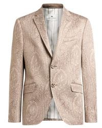 Etro - Single-Breasted Cotton-Blend Jacquard Jacket With Arnica Motif - Lyst