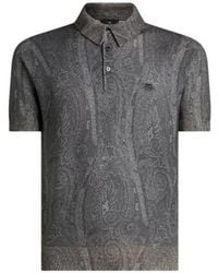 Etro - Knit Polo-Shirt With Paisley Print - Lyst