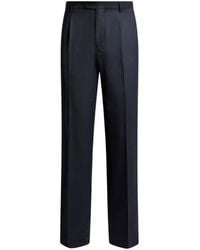Etro - Wool-Blend Flannel Trousers With Crease Detail - Lyst