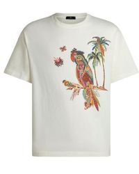 Etro - Cotton Pique T-Shirt With Parrot Print - Lyst