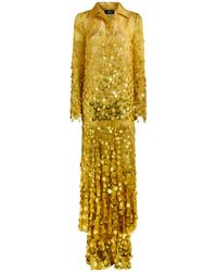 Etro - Long Silk Dress With Sequin Embroidery - Lyst