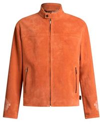 Etro - Leather Jacket With Embroideries - Lyst