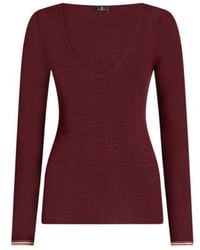 Etro - Jacquard-Pullover Aus Wolle Mit V-Ausschnitt, Damen, Größe - Lyst