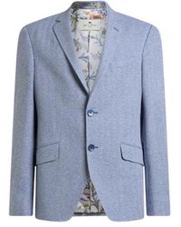 Etro - Single-Breasted Cotton And Linen Jersey Jacket With Chevron Motif - Lyst