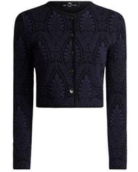 Etro - Cropped Jacquard Cardigan With Medallion Motif - Lyst