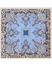 Etro - Silk Pocket Square With Animal And Paisley Motif - Lyst