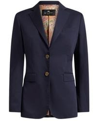 Etro - Stretch Cotton Jacket With Pegaso Buttons - Lyst
