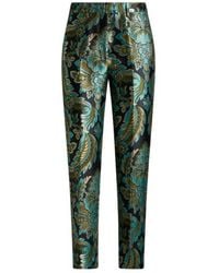 Etro - Cigarette Trousers With Flower And Bee Jacquard Motif - Lyst
