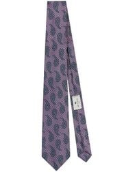 Etro - Cravatta A Micro Rombi Con Paisley, Uomo - Lyst