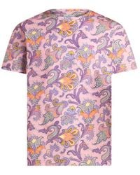 Etro - T-Shirt En Coton À Motif Paisley À Grandes Fleurs, Homme, Taille - Lyst