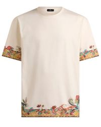 Etro - Cotton Jersey T-Shirt With Placed Paisley Print - Lyst
