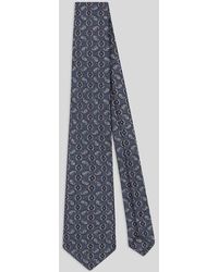 Etro - Silk And Linen Jacquard Tie With Micro Paisley Motif - Lyst