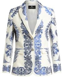 Etro - Veste À Motif Floral En Jacquard À Fils Coupés, Femme, Taille - Lyst
