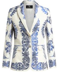 Etro - Jacke Mit Floralem Muster Aus Jacquard Fil Coupé, Damen, Größe - Lyst
