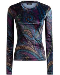 Etro - Chenille Top With Paisley Print - Lyst