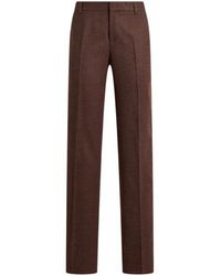 Etro - Straight-Leg Wool Trousers With Pheasant Feathers And Micro Houndstooth Motif - Lyst