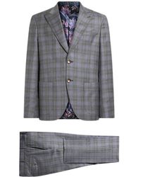 Etro - Single-Breasted Wool And Cashmere Suit With Check Motif - Lyst