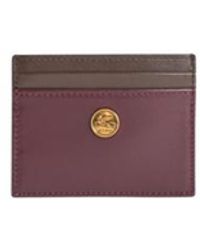 Etro - Two-Tone Leather Card Holder - Lyst