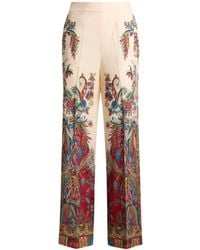 Etro - Silk Trousers Jacket With Placed Paisley Foliage Print - Lyst