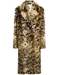 Etro - Faux Fur Coat With Leopard Motif - Lyst
