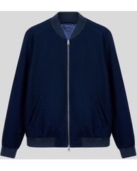 Etro Cotton Jersey Bomber Jacket - Blue