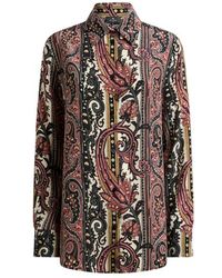 Etro - Silk Shirt With Leafy Paisley Motif - Lyst