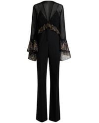 Etro - Silk-Blend Jumpsuit With Placed Paisley Foliage Print - Lyst