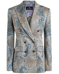 Etro - Double-Breasted Paisley Jacquard Jacket - Lyst