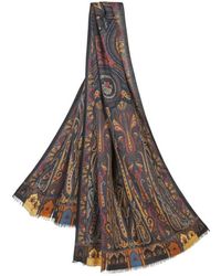 Etro - Schal Aus Bedruckter Wolle Und Seide, Damen - Lyst