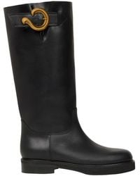 Etro - Leather Boots With Paisley-Buckle - Lyst