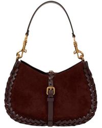 Etro - Medium Suede Pony Bag With Threading - Lyst