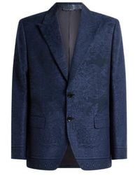 Etro - Cotton-Blend Jacquard Jacket With Placed Floral Paisley Motif - Lyst