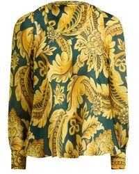 Etro - Peau D'Ange Silk Blouse With Flower And Bee Motif - Lyst