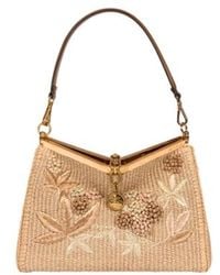 Etro - Medium Woven Raffia Vela Bag - Lyst