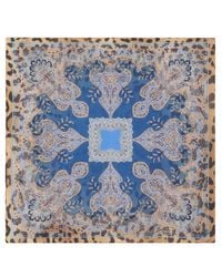 Etro - Silk Pocket Square With Animal And Paisley Motif - Lyst