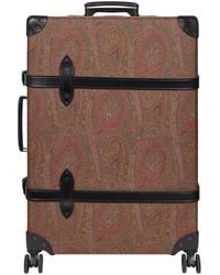 Etro - X Globe-Trotter Arnica And Leather Check-In Case With Buckles - Lyst